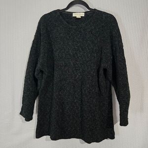 Casual Corner Womens Black‎ Long Sleeve Chunky Knit Sweater Size L Basic Neutral